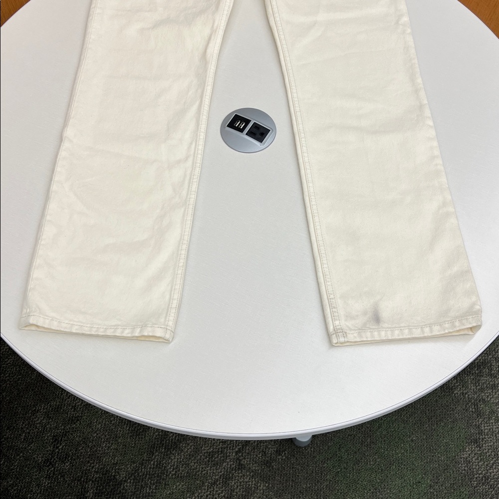 Reformation x Camille Rowe mid rise relaxed straight leg jeans fior di latte 27 - Picture 6 of 15